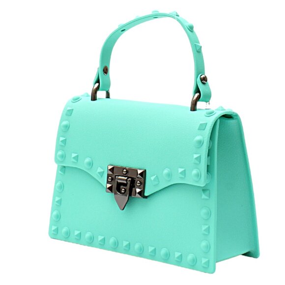 DASTI Studded Jelly Crossbody Bag Mint Green – Mini & Medium Sizes - Picture 7 of 11